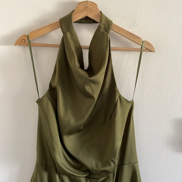 Elliatt Camo Dress‎ Women’s Size Medium Mini Halter Cocktail Khaki Olive Green - Picture 6 of 10